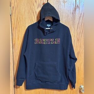 BATTLE Hoodie Men's‎ L Black astronaut graphic on back